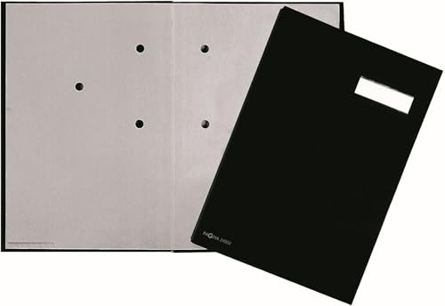 Pagna Unterschriftsmappe 5 Fächer Leinen schwarz