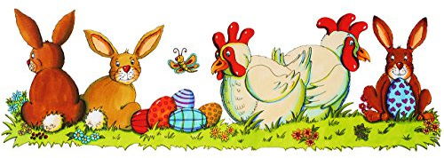 alles-meine.de GmbH Fensterbilder - Osterhase, Huhn & Osterei - statisch haftend - selbstklebend + wiederverwendbar/Ostern & Frühling - Osterhasen - Sticker Fenstersticker ..