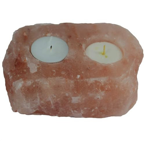 Natural Salt Candle Holder - 2 holes