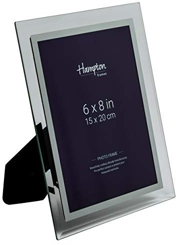 Hampton Frames MIRROR Finished Mirror Glass Photo Picture Display Frame 6x8 (15x20cm) GTM24068, Black