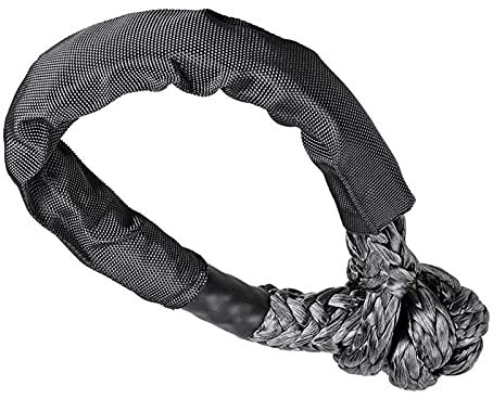 Weicher Schäkel, 1 Stück, 100 g, synthetischer weicher Schäkel für Auto, flexible Seilwinde zum Abschleppen, 16T Nylon-Kabel, Schwarz