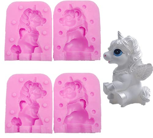 DUBENS Lot de 2 moules à gâteau en forme de licorne 3D - En résine - Pour bougies