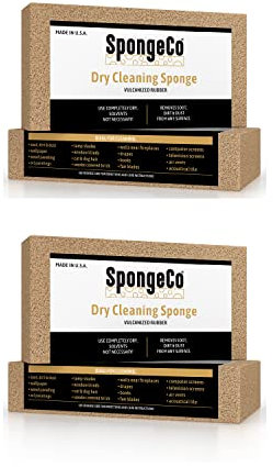 SpongeCo - Dry Cleaning Soot Eraser Sponge - Pet Hair, Smoke, Soot, Dust and Dirt Remover - 3x6 Double, One Unit (2 Pack Single)