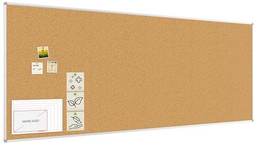 ALLboards Pinnwand mit Aluminiumrahmen 300x120cm, Korktafel Korkwand Pinnwand Kork
