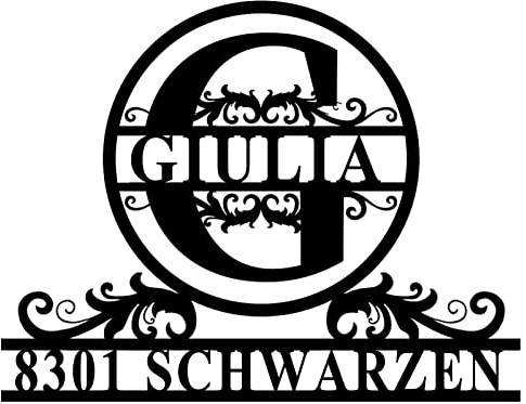 LZXSXZ Personalisiertes Türschild mit Monogramm Custom Monogram Monogramm Deko Schild Türschild personalisiert mit Namen für die Haustür Personalisierte Geschenke Wanddekoration Schilder