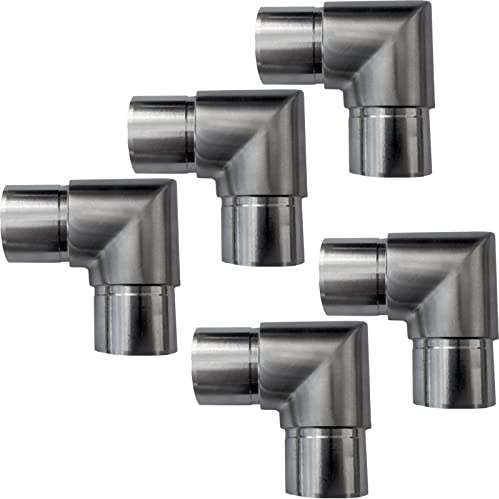 SOTOOLS 5 x Handlauf Rohrbogen, Edelstahl, 90°, für Ø 33,7 mm | Eckbogen, Rohrverbinder, Steckfitting und Eckstück für Handläufe und Geländer.