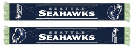 Seattle Seahawks NFL halsduk fläkthalsduk ** Team HD Stickad Jaquard Scarf ** i 145 x 20 cm, flerfärgad, One size