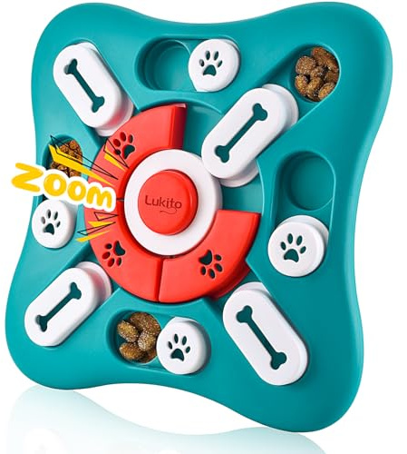 LUKITO Dog Puzzle Toy, Slow Feeder Bowl for Puzzle, Interactive Toys Birthday, Boredom IQ Training and Brain Stimulation, Treat Toy Squeaky with Puppy Toys, Green