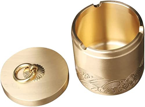 Motif Cendrier Restaurant De Bureau Ménage Décoratif Cigarettes Coupe-Vent Couvercle Sculpté Décor Titulaire Rond Intérieur Exquis De Table Délicat Cendriers Artisanat À Couvercle