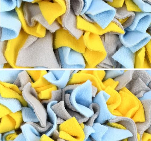 Vedem Schnüffelmatte für Kleintiere, Fleece, interaktives Fütterungsspielzeug, Kaninchen, Meerschweinchen, Ratten, Hamster, rutschfester Leckerli-Spender (blau)