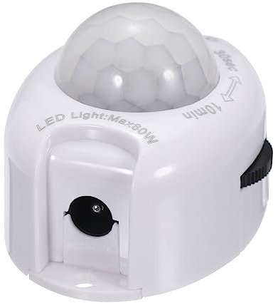 sourcing map DC 5V-24V PIR Motion Activated Sensor Switch for Kitchen Cabinet LED Strip Light, with Light Sensor White