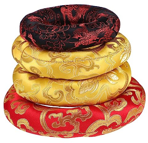 VICASKY 4 Stück Matte Klangschalenhalter Klangschalen-Pad Tibetische Klangschalenkissen Yoga Ring Blumentopf Dekorationen Kissen Kissen Tibetischer Klangschalenring Dekorativer