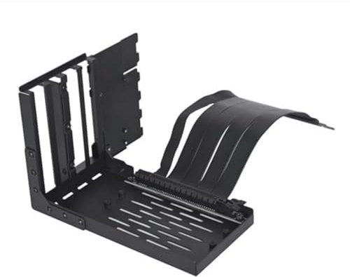 Lian Li VG4-4-V2X - Universelles Vertikales GPU-Kit, Grafikkartenhalterung mit 4 Slots, inkl. PCie 4.0 Riser Kabel, kompatibel mit den meisten ATX-Gehäusen - schwarz
