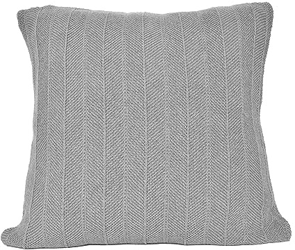 nielsen HOME Kissen Arvid 50x50 cm in Hellgrau aus 100% Baumwolle fein gestrickt inkl. Füllkissen