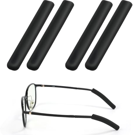 PEUTIER 4pcs Eye Glasses Ear Cushion, Upgrade Soft Silicone Ear Pads for Glasses Grip Anti-Slip Elastic Comfort Temple Sleeves Eyewear Retainer Tip for Sunglasses Reading Eyeglasses