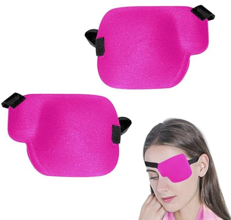 QEEROYO 2 fasce per gli occhi regolabili, mascherina per gli occhi singola, regolabile, maschera per gli occhi singoli, per occhi sinistri, ambliopia periodo di recupero dopo operazioni, rosa