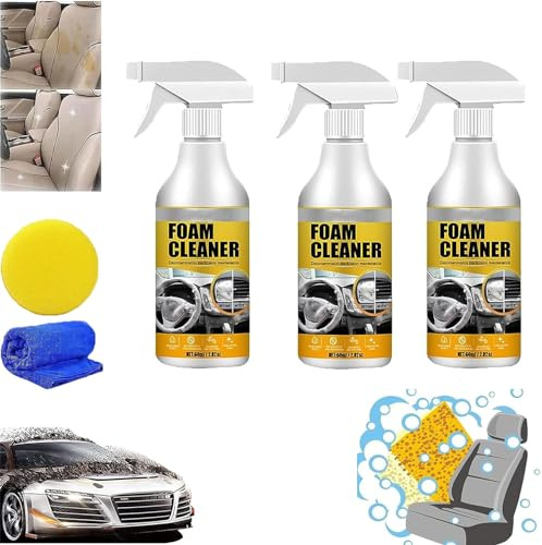 Mehrzweck-Schaum-Reiniger, Mehrzweck-Schaum-Reiniger-Spray, Auto-Beschichtungsspray, Auto-Innenreiniger, Auto-Innenreiniger, Autositz-Fleckenentferner (3 Stück)