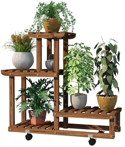 Potting Bench,Potting Table,Potting Tables for Outdoors,Potting Bench Table,Garden Potting Table, Plant Shelf Corner Stands with Universal Wheel for Indoor Mult