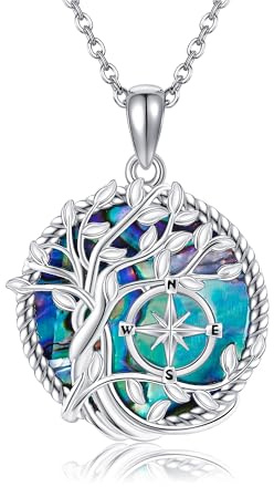 URONE Albero della vita, collana in argento 925, ciondolo a forma di albero della vita, regalo per donna, 0,79 x 0,88 Zoll, Non pietra preziosa