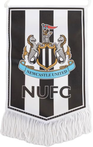 Newcastle United FC Mini Pennant - Black and White - 16cm x 11cm