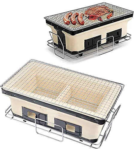 Barril de carbón para Barbacoa, Rejillas internas para carbón, Parrilla de carbón de Arcilla de cerámica Japonesa, ventilación Ajustable con Arcilla, Alto Rendimiento, Resistencia a Altas te