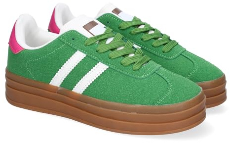 89067 Zapatilla Deportiva de Mujer, Elegante con Doble Suela, Dia a Dia, Diseno Moderno Que combina Comodidad y Estilo, Ideales para Cualquier Ocasion. Verde Talla 36