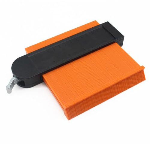 JAWUZ Konturenlehre Duplikator 10 Zoll/25cm mit Feststeller - Profilnachbildung mit 0,2cm Kunststoffstifte und Verriegelungsmechanismus - Tiefenbegrenzerlehre mit Doppelskala Zoll/CM -