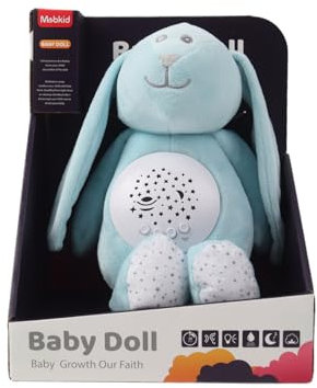 Little Bambino Mebkid Baby Sleep Aid Bunny, Starry Night Light Projector with Soothing Sounds, Blue