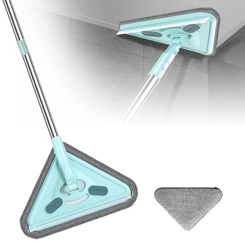 mocio triangolare per pulizia mocio telescopico triangolare, mocio girevole regolabile, mocio multifunzione push-pull con pressatura automatica