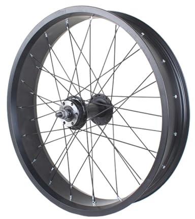 20×4,0 Zoll E-Bike Fahrradfelgen 24 26 Zoll Fat Tire Vorderrad 6 Schrauben Scheibenbremse, Aluminiumlegierungs Schneebike/Sandbike Radsatz, 36-Loch A/V Bolt-on Nabe(20)