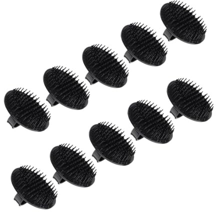 Gogogmee Cepillo Masajeador Cuero Cabelludo 10 Unidades Resistente Al Agua Para Ducha Exfoliante Flexible Para Limpieza y Masaje Capilar Casa y Viaje Color Negro
