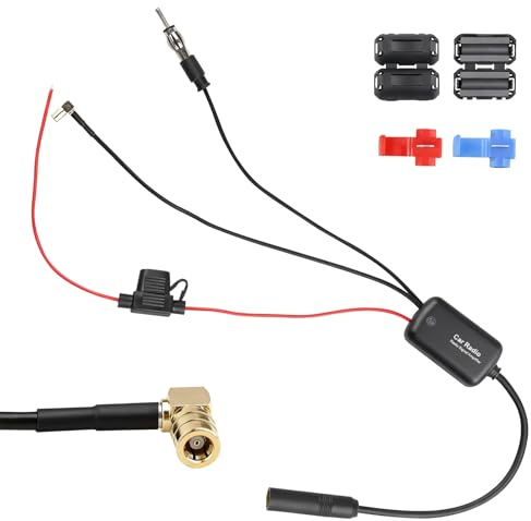Auto Antennenverstärker 12V, Splitter Autoradio für FM/AM/DAB+/DAB | SMB Adapter DIN mit 22dB Verstärkung für Sony, Blaupunkt, Pioneer, SUV, JVC, Kenwood