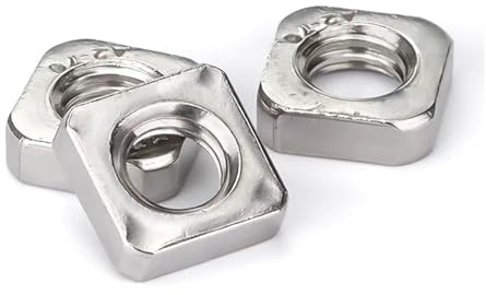 Tuercas cuadradas de acero inoxidable, Tuercas cuadradas delgadas métricas DIN562 M3-M10 de acero inoxidable, paquete 20-100 piezas(M10-100pcs)