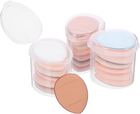 OSALADI Mini Fingerpuderquaste 3er Set, kompakter Make-up Applikator für Concealer und Foundation, weiche Puderquaste für präzises Auftragen, ideal für unterwegs