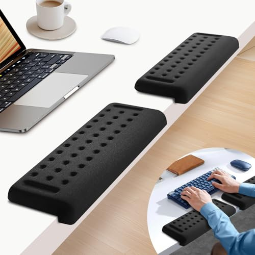 JNUYISW Handballenauflage Tastatur, 2-teiliges L-förmige Memory Foam Handauflage Tastatur Rutschfeste Ergonomische Armauflage Schreibtisch für Tastenfeld‌ und Maus Wrist Rest Handgelenkauflage 30x10cm