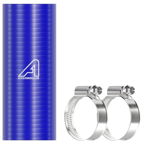 Silicone Universal Hose with Pipe Clips Blue 48mm (1 7/8) ID x 150mm Long