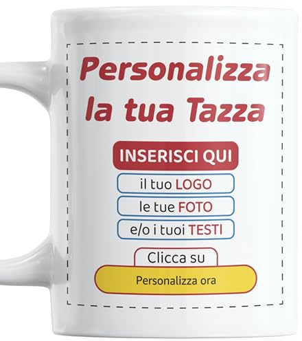 Gesar Tazza Personalizzata con Foto, Nome, Scritta e Disegno - Regali Personalizzati - Tazze colazione Personalizzate per Natale, Compleanno e Festa del Papà, Mamma - Personalizzabile