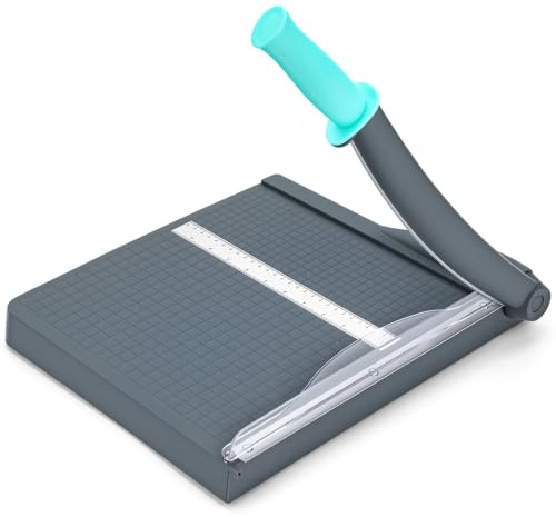JEFURE Papierschneider A4, 12 Blatt, 12 Zoll Schnittlänge, Dunkelgrau | Schneidemaschine, Hebelschneider, Hohe Präzision, für Karten, Fotos, Papier, Karton, Basteln, Heimwerker, Büro