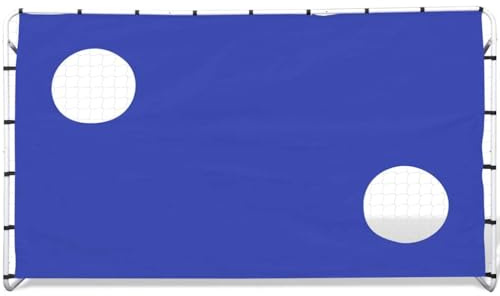 GeenYuu Fotbollsmål med målvägg och nät 240 x 92 x 150 cm stålram väderbeständig för trädgård och sportplats med fäste utomhus, inomhus, träning, fritid