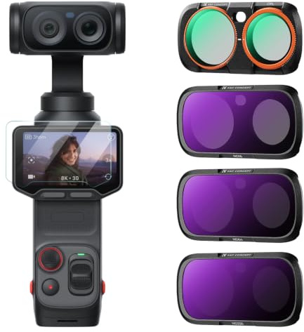 K&F CONCEPT Set de Filtros Compatible con Insta360 Luna Ultra, CPL+ND16+ND64+ND256, Montaje Magnético, 28 Capas, Resistente al Agua, Compatible con Estabilizadores