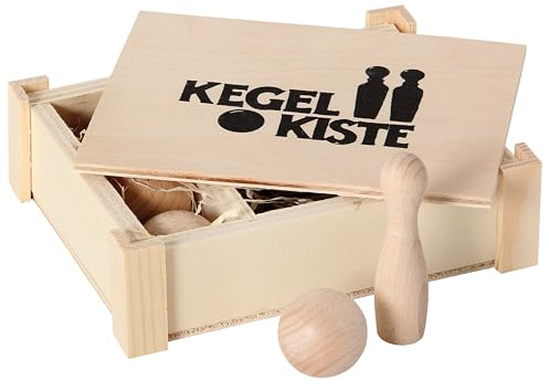 Bartl 103496 Kegelkiste aus Holz, Ideal für kleines Tischkegeln mit den Arbeitskollegen oder Zuhause mit der ganzen Familie