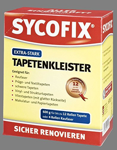 Tapetenkleister Extra-Stark 600 g zur Verklebung von Rauhfaser-,Papier-, Präge-, Struktur-, Vinyl-, Makulatur- und Textiltapeten, Für Bürstenauftrag, Tapeziergeräte und Wandklebetechnik, Tapetenleim