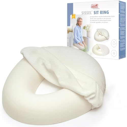 Sissel® Sit Ring Oval | Ergonomischer Sitzring 45 cm | Zur Druckentlastung | Bei Hämorrhoiden & Gesäßschmerzen | Hautfreundlicher Frotteebezug | Waschbar