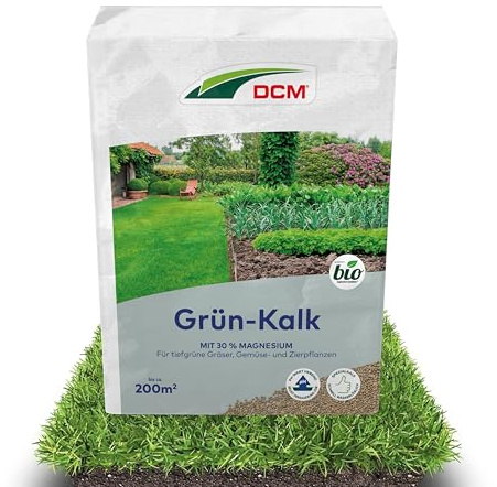 DCM Grün Kalk - Rasenkalk - Magnesiumkalk - Kalkdünger - Kalkstickstoff Dünger- 10 KG für 200qm