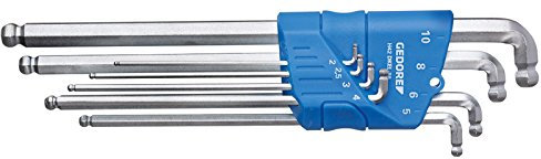 GEDORE 9000010 H 42 DKEL-88 Winkelschraubendreher-Satz XL, Doppelkugelkopf im Halter 8-TLG 44237 mm