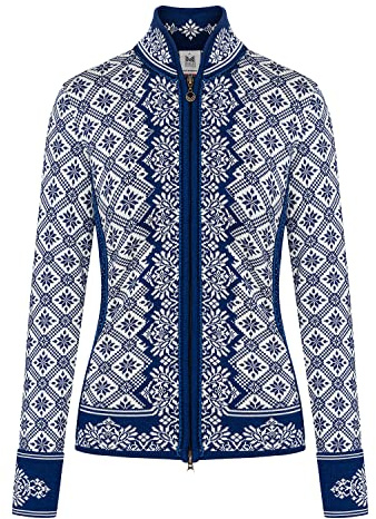 Dale of Norway Damen Jacke Christiania Jacket, Atlantic Mel/Off White, S, 81951-C