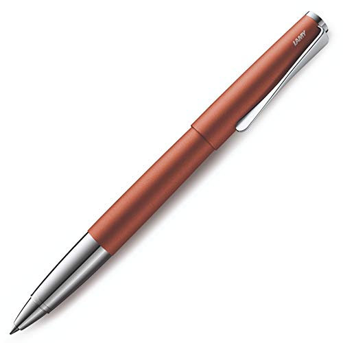Lamy studio Tintenroller 366 – Zeitloser Tintenroller in der Farbe Terracotta aus rostfreiem Edelstahl und propellerförmigem Clip – Strichbreite M