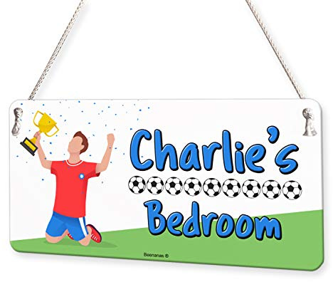 Beenanas Football Team Winner Personalised Childs Bedroom Door Sign Name Plaque