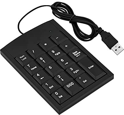 Tangxi Clavier Numérique Filaire pour Ordinateur Portable USB Mini-pavé numérique Portable USB pour Windows XP, pour Windows 7/8/9/10, pour Linux, pour Android, pour iOS
