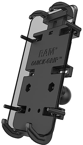 RAM Mounts Quick-Grip XL Phone Holder with B Size 1″ Ball Diamond Base, Universal Large Smartphone Cradle for RAM Mount Systems RAM-HOL-PD4-238AU